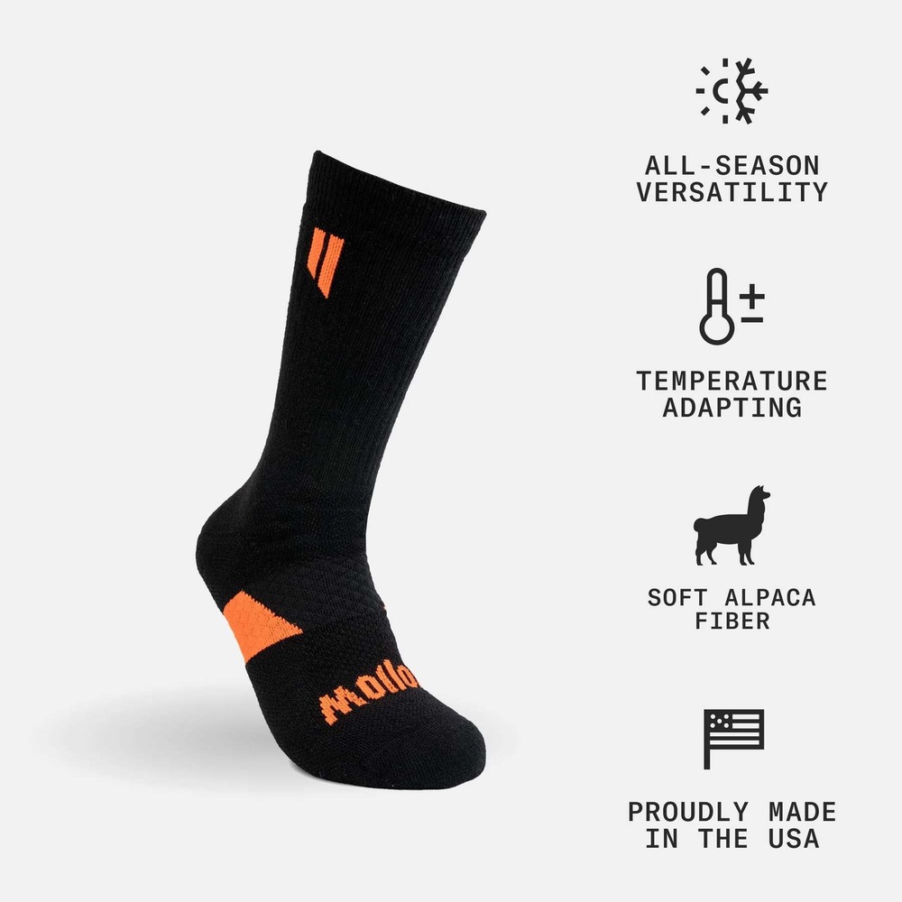 Hollow Hunt Performance Alpaca Crew Socks Black Large New With Tags